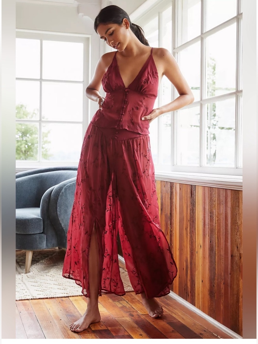 NWT retail $198 size L #byAnthropologie. “Bustier and Pant Lounge Wear Set”